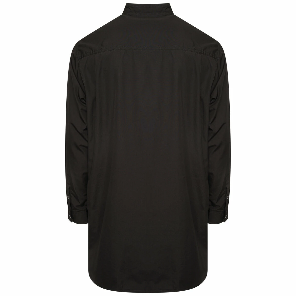 Yohji Yamamoto Double Layered Mandarin Collar Shirt In Black 1 Yohji Yamamoto Double Layered Mandarin Collar Shirt In Black