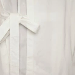 Yohji Yamamoto Deconstructed Tie Shirt In White -Hervia Shop hervia.com hj b71 515 u wht blk gown col. white 1697532268HJ B71 515 1 03 2