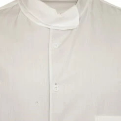 Yohji Yamamoto Colour Block Shirt With Double Collar In White / Black -Hervia Shop hervia.com hj b72 515 y b w asm collar b col. white 1697532388HJ B72 515 1 04 1