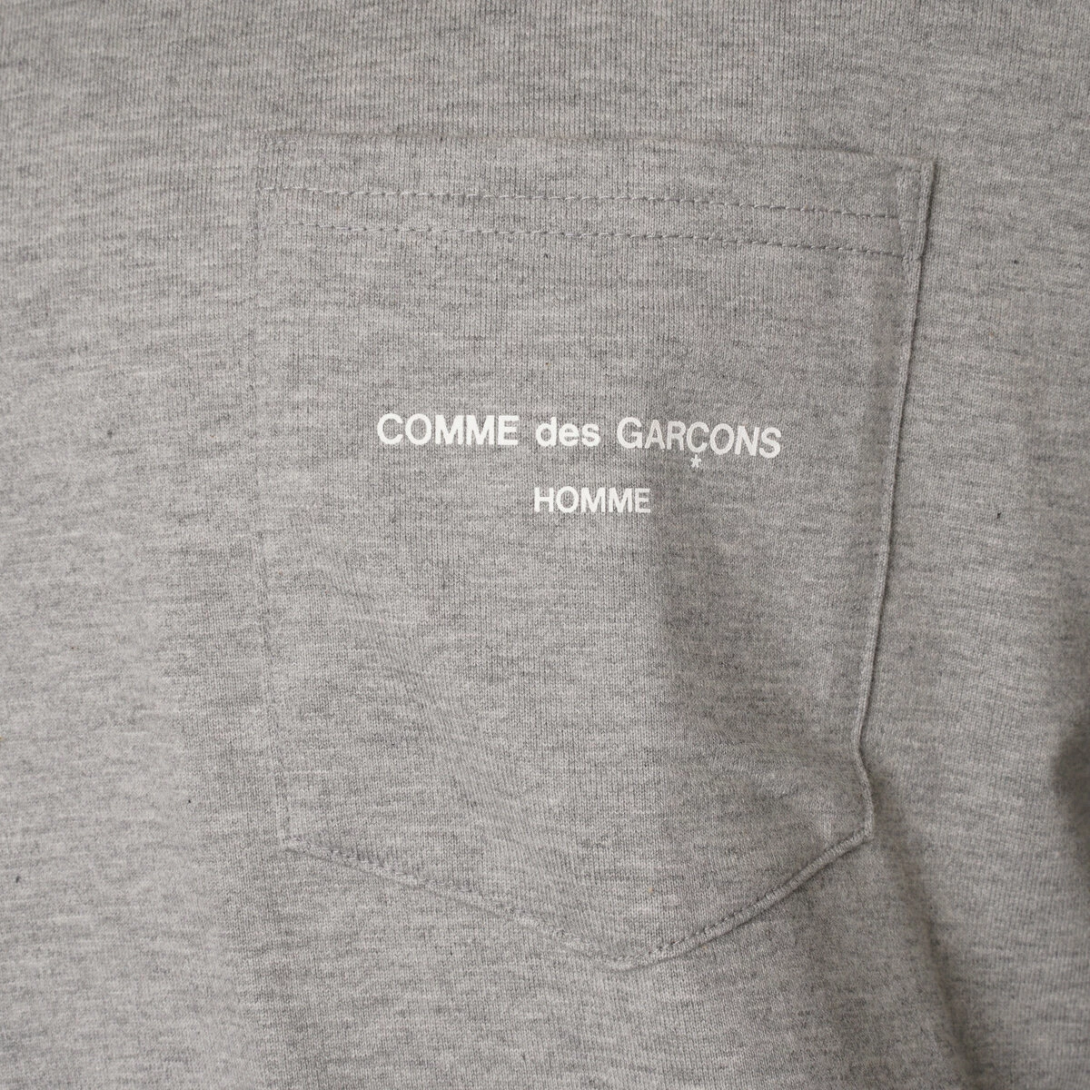COMME Des GARÇONS HOMME Long-Sleeved Chest Logo Patch Pocket T-Shirt In Grey 2 COMME Des GARÇONS HOMME Long-Sleeved Chest Logo Patch Pocket T-Shirt In Grey - Image 2
