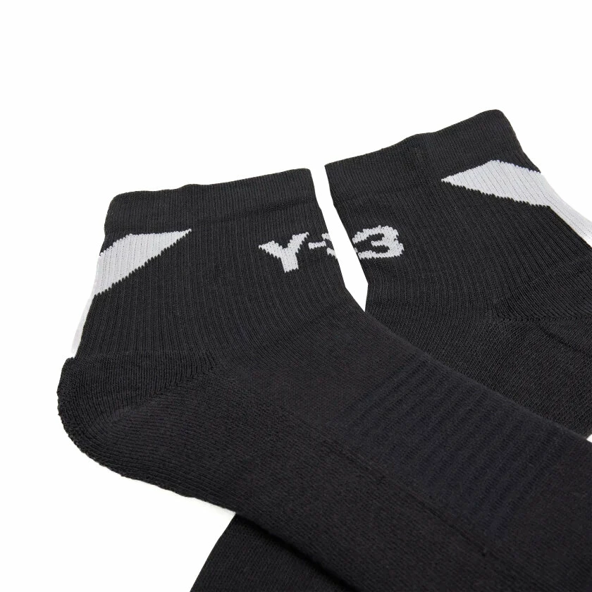 Y-3 Y-3 Logo Lo Socks In Black 1 Y-3 Y-3 Logo Lo Socks In Black