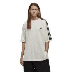 Y-3 HZ8871 3S SS TEE OFFWHITE/BLACK In White