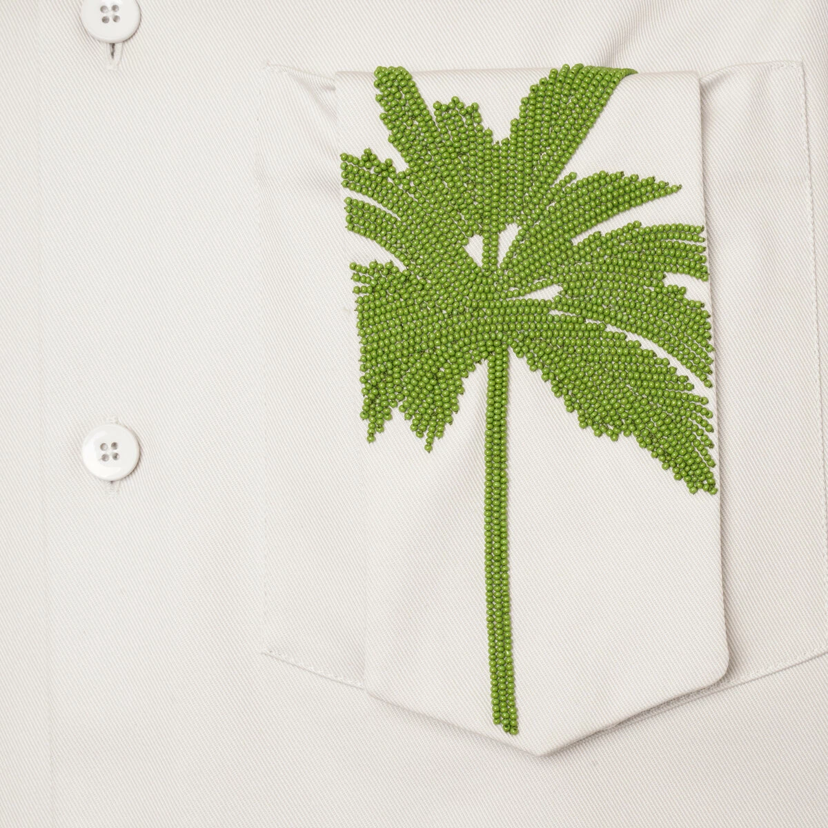 Jil Sander Bead-Embellished Cotton Shirt In White 1 Jil Sander Bead-Embellished Cotton Shirt In White