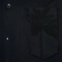 Jil Sander Bead-Embellished Cotton Shirt In Navy