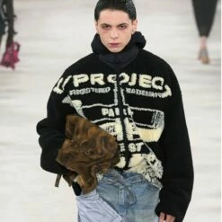 Y/Project Paris' Best Jacquard Fleece Jacket In Black / White