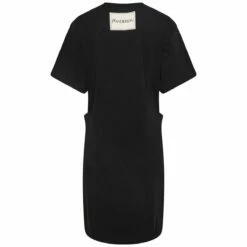 JW Anderson Hinge Midi T-Shirt Dress In Black