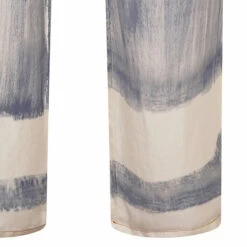 Jean Paul Gaultier Silk Low Waist Jean Effect Paint Trousers In Blue -Hervia Shop hervia.com jean paul gaultier 22 06 h pa039 c508 low waist trouser with handmade paint col. 0350 ecru blue 1658134152DSC02352 copy