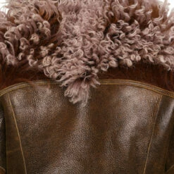 Jean Paul Gaultier X KNWLS High Neck Shearling Jacket In Brown -Hervia Shop hervia.com jean paul gaultier 23 14 f ve020 l503 shearling jacket high neck long sleeves col. brown lila 1695225234 2AJ4547