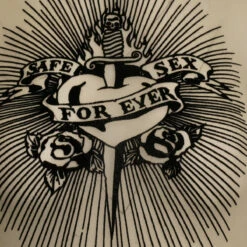 Jean Paul Gaultier The 'Safe Sex' Sheer Mesh Crewneck Top In Nude -Hervia Shop hervia.com jean paul gaultier 23 15 u to119i t001 63 long sleeves crew neck top with safe sex velvet flock details col. nude safe sex crewneck top 1696941929 2AJ5579