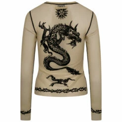 Jean Paul Gaultier The 'Safe Sex' Sheer Mesh Crewneck Top In Nude