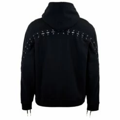 Jean Paul Gaultier Oversized Laced Hoodie Sweatshirt In Black
