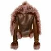 Jean Paul Gaultier X KNWLS High Neck Shearling Jacket In Brown