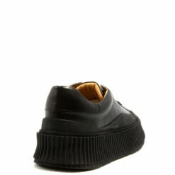 Jil Sander Leather Low Sneakers In Black -Hervia Shop hervia.com ji32535a 14020 sneaker 001 black 1634659564image 677.4