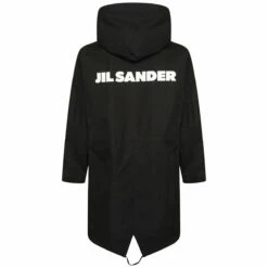 Jil Sander Cotton Logo Parka In Black