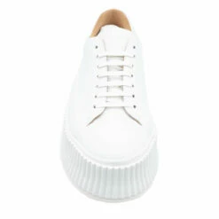 Jil Sander Leather Low Sneakers In Off White