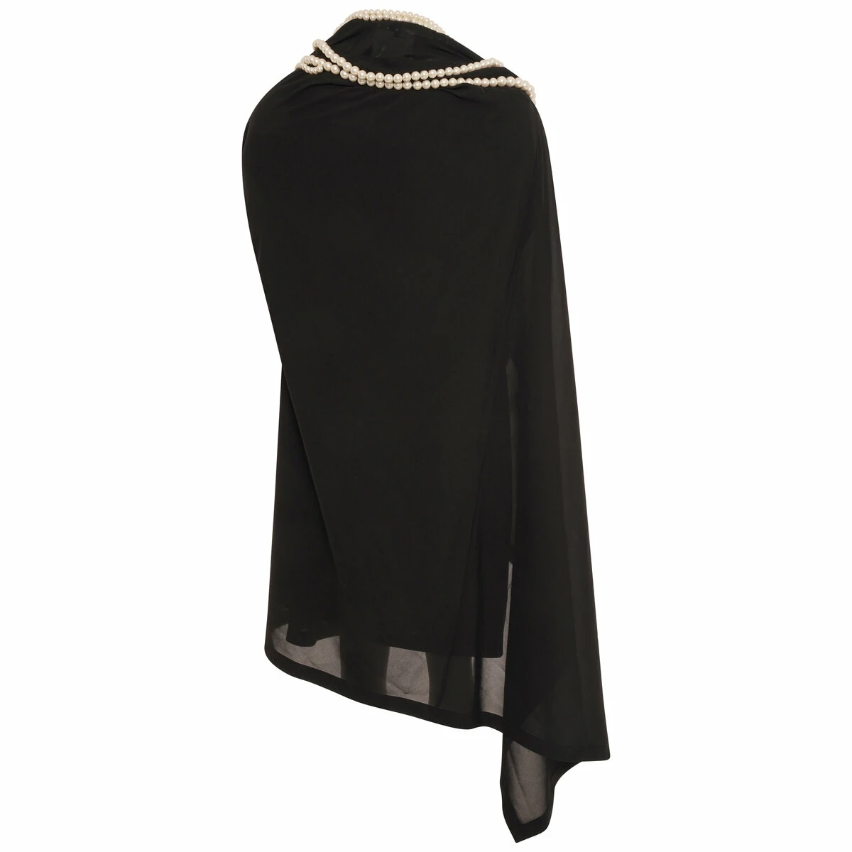 Junya Watanabe Asymmetric Dress With Faux Pearls In Black 1 Junya Watanabe Asymmetric Dress With Faux Pearls In Black