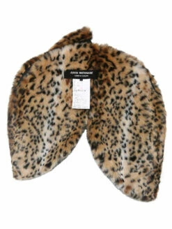 Junya Watanabe Faux Fur Animal Print Shawl In Black
