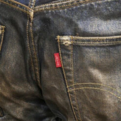 Junya Watanabe MAN Relaxed Fit Cropped Jeans With Distressed Print In Indigo -Hervia Shop hervia.com junya watanabe man wk p902 s23 mens pants col. 1 1683645027 2AJ7158