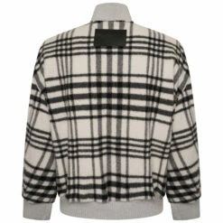 JW Anderson Check Bomber Jacket In White / Black