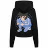 JW Anderson Run Hany Cropped Printed Hoodie In Black