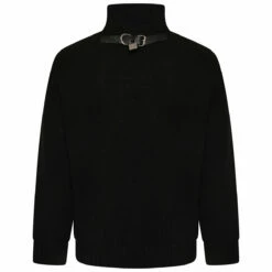 JW Anderson Leather Patch Pocket Jumper In Black
