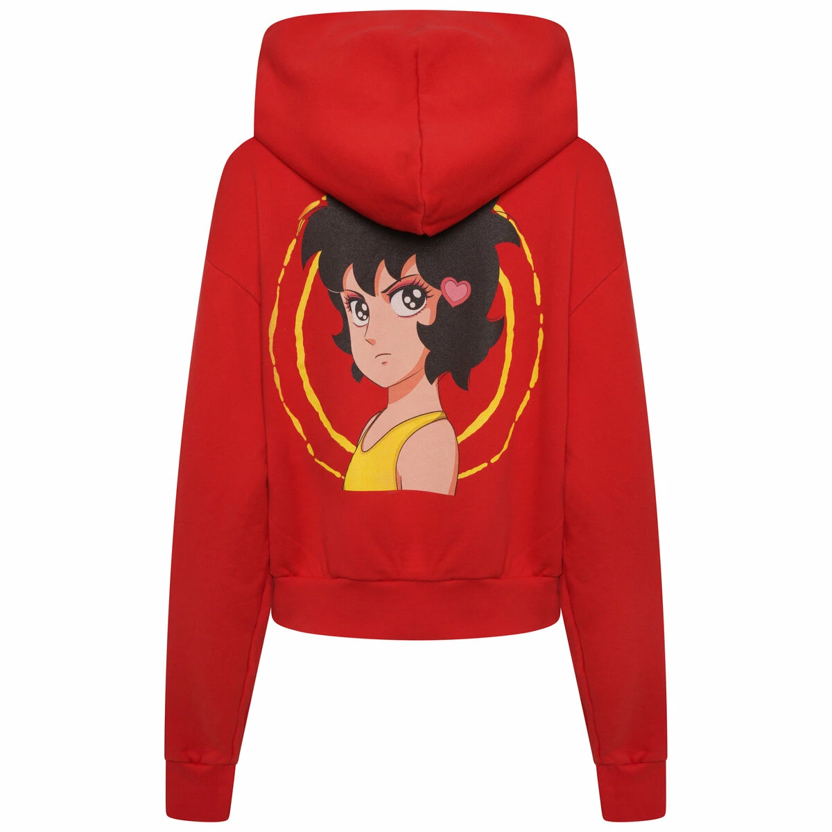 JW Anderson Run Hany Cropped Printed Hoodie In Scarlet 1 JW Anderson Run Hany Cropped Printed Hoodie In Scarlet