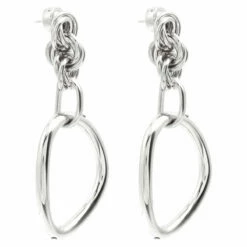 JW Anderson Silver-Tone Oversized Link Chain Earrings In Silver