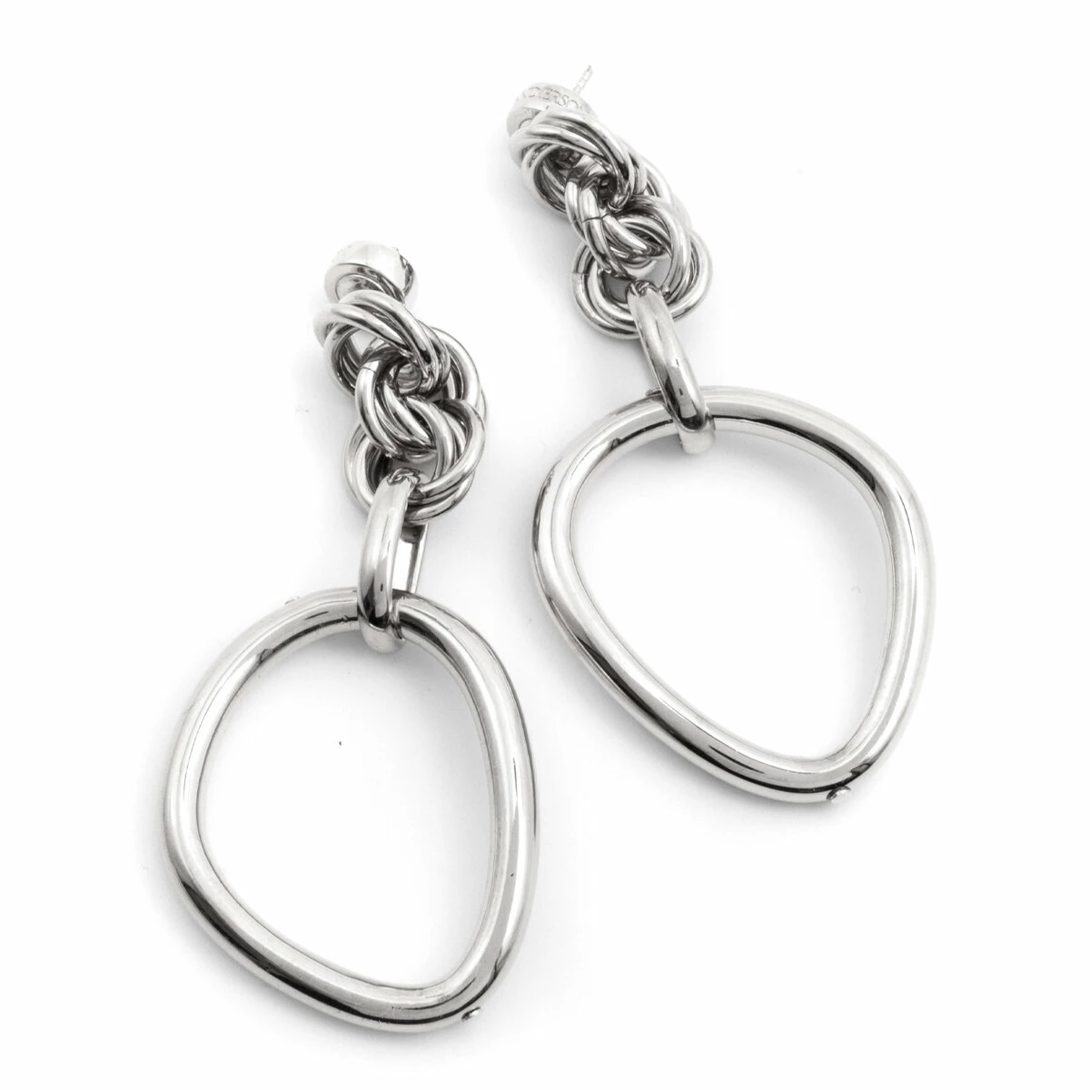 JW Anderson Silver-Tone Oversized Link Chain Earrings In Silver 2 JW Anderson Silver-Tone Oversized Link Chain Earrings In Silver - Image 2