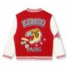 Kenzo Kids Kenzo Club Varsity Jacket In White / Red