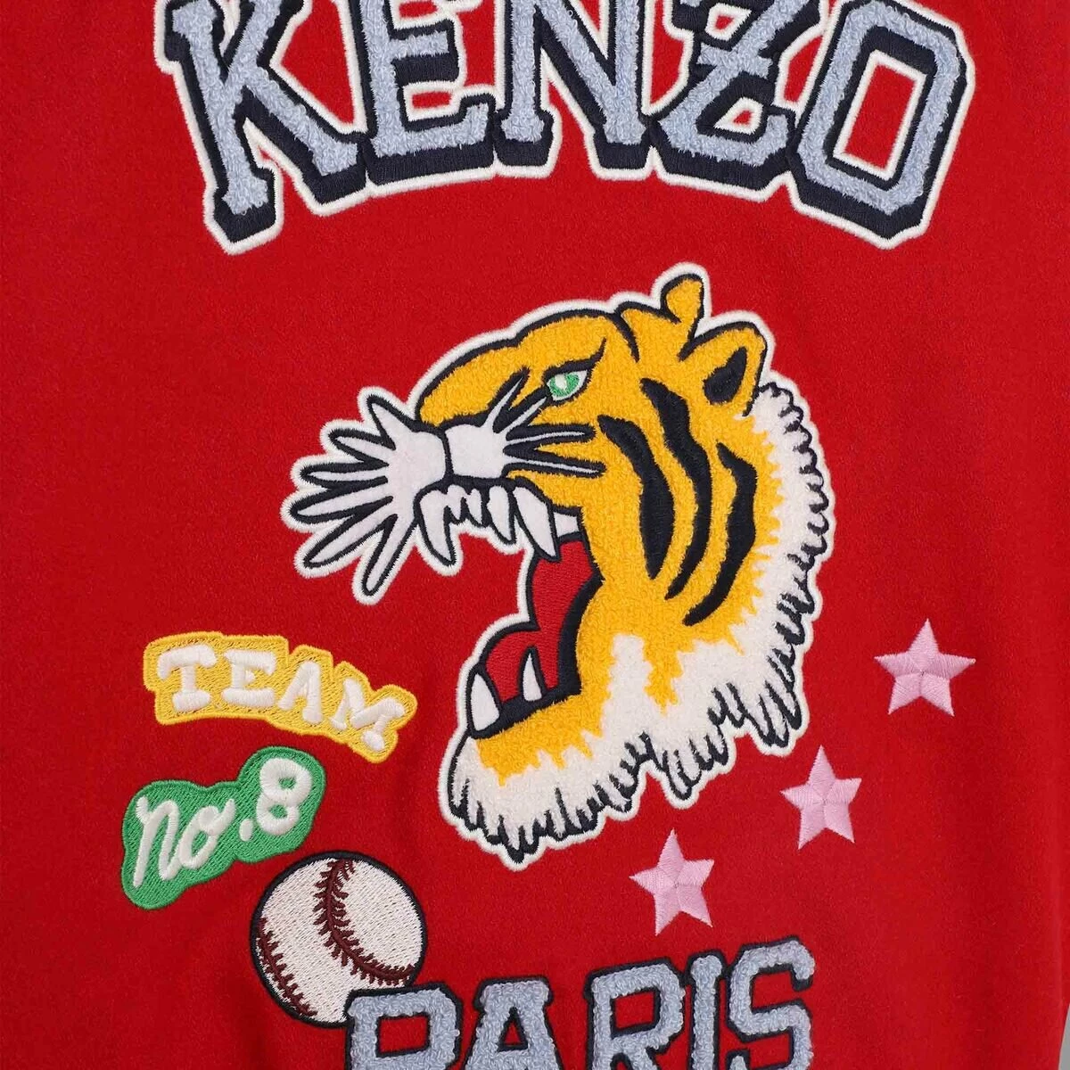 Kenzo Kids Kenzo Club Varsity Jacket In White / Red 2 Kenzo Kids Kenzo Club Varsity Jacket In White / Red - Image 2