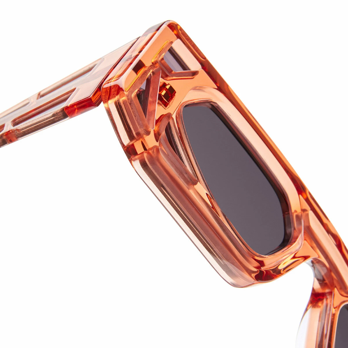 Kuboraum Mask T9 Semi-Clear Abstract Rectangle Sunglasses In Orange 3 Kuboraum Mask T9 Semi-Clear Abstract Rectangle Sunglasses In Orange - Image 3