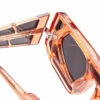 Kuboraum Mask T9 Semi-Clear Abstract Rectangle Sunglasses In Orange