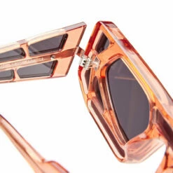 Kuboraum Mask T9 Semi-Clear Abstract Rectangle Sunglasses In Orange