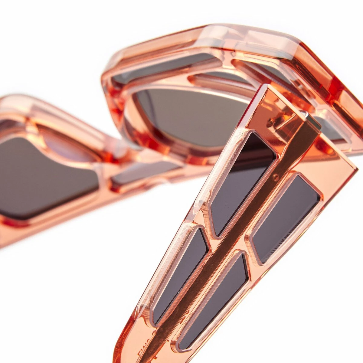 Kuboraum Mask T9 Semi-Clear Abstract Rectangle Sunglasses In Orange 4 Kuboraum Mask T9 Semi-Clear Abstract Rectangle Sunglasses In Orange - Image 4