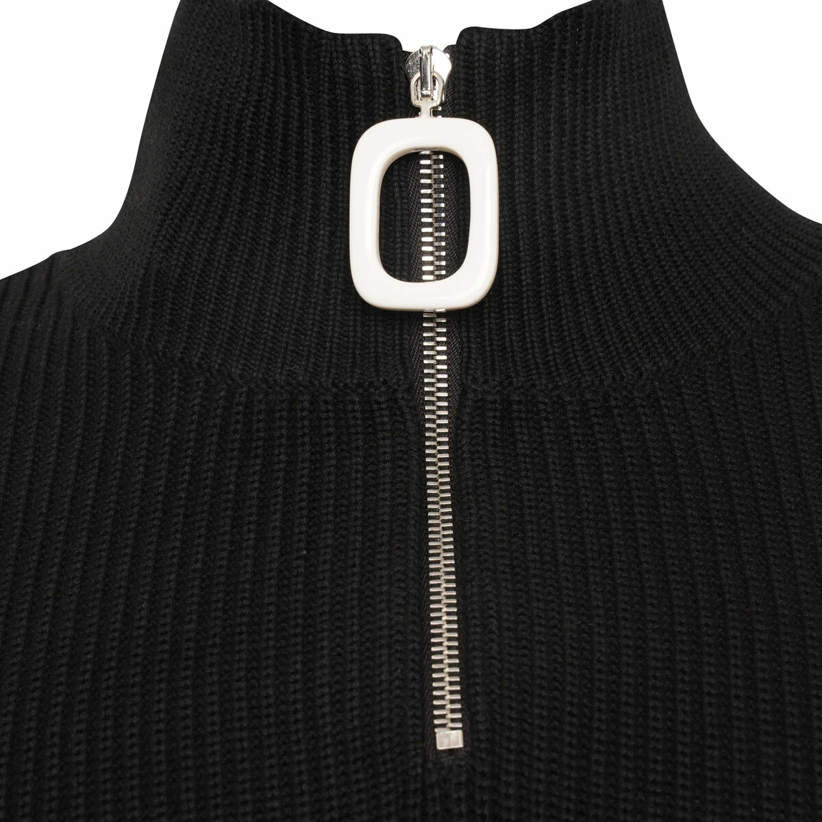 JW Anderson Half Zip Jumper With JWA Puller In Black 2 JW Anderson Half Zip Jumper With JWA Puller In Black - Image 2
