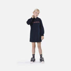 Lanvin Kids Hoodie Logo Dress In Navy -Hervia Shop hervia.com lanvin kids hoodie logo dress 1695471404N12080 859 101