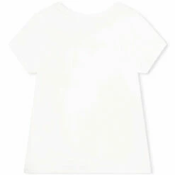 Lanvin Kids Curb Lace Heart T-Shirt In Off White