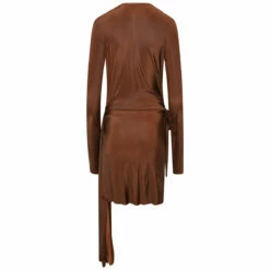 Rick Owens Lilies Stevie Wrap Dress In Dark Tangerine