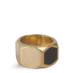 Maison Margiela Geometric Band Ring In Gold