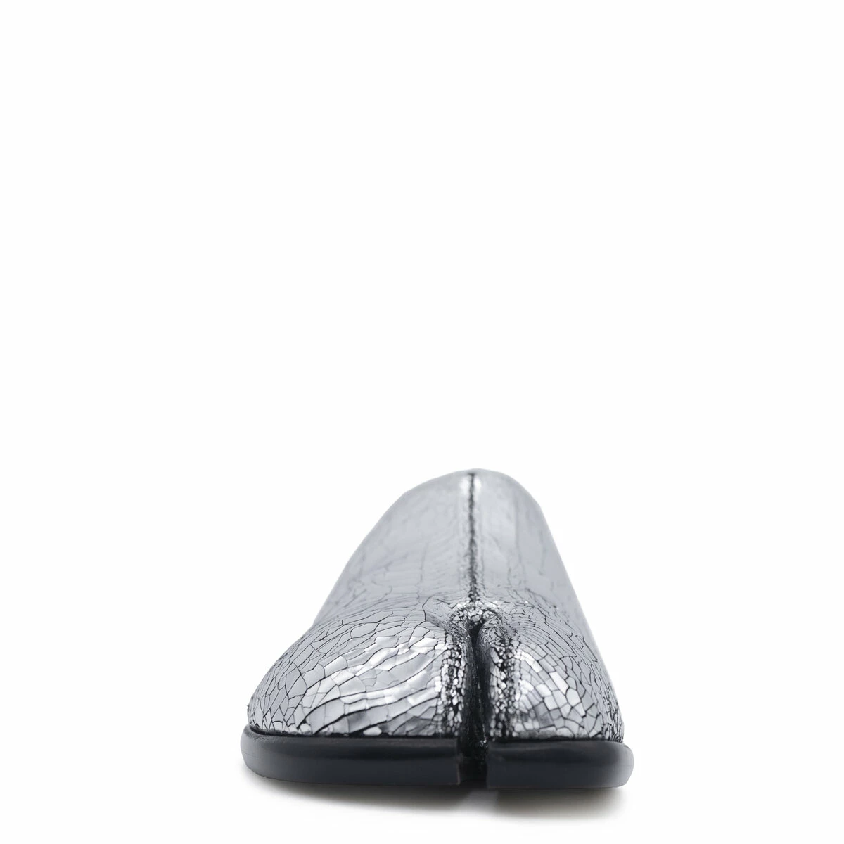 Maison Margiela Cracked Leather Moccasin Shoe In Silver 3 Maison Margiela Cracked Leather Moccasin Shoe In Silver - Image 3