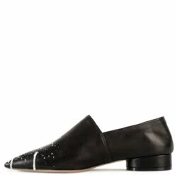 Maison Margiela Paint Splatter Leather Loafers In Black