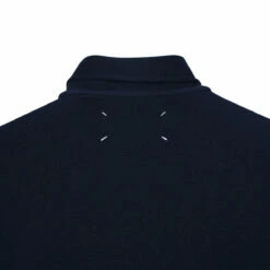 Maison Margiela Quarter Zip Polo Shirt In Dark Blue