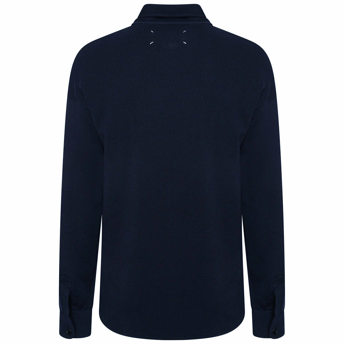 Maison Margiela Quarter Zip Polo Shirt In Dark Blue 2 Maison Margiela Quarter Zip Polo Shirt In Dark Blue - Image 2