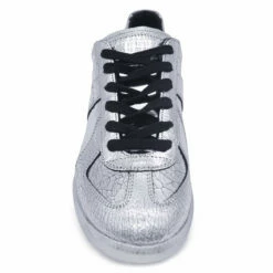 Maison Margiela Replica Cracked Silver Leather Sneakers In Silver -Hervia Shop hervia.com maison margiela replica cracked silver leather sneaker 1658997238IMG 4149