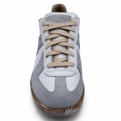 Maison Margiela Replica Sneakers With Hand Painted Sole In White/grey