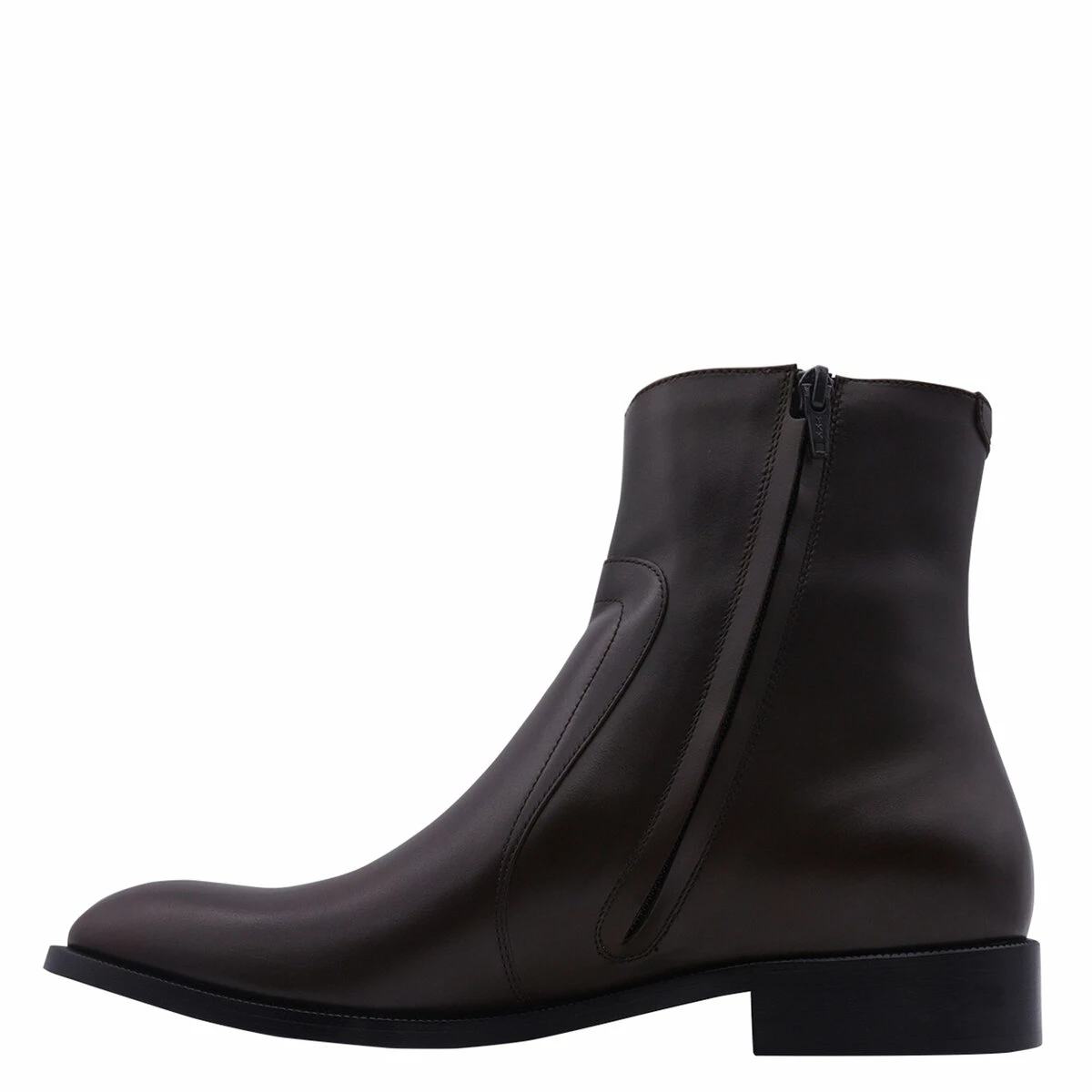 Maison Margiela Zip-Fastening Ankle Boots In Brown 1 Maison Margiela Zip-Fastening Ankle Boots In Brown