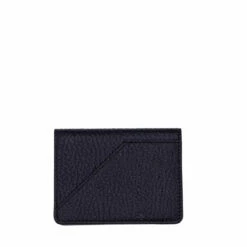 Maison Margiela Grain Leather Logo Patch Wallet In Black