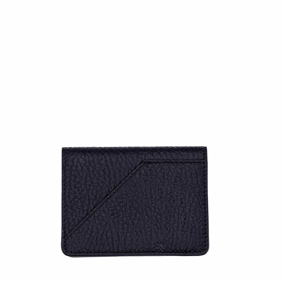 Maison Margiela Grain Leather Logo Patch Wallet In Black 1 Maison Margiela Grain Leather Logo Patch Wallet In Black