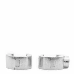 Maison Margiela Brushed Silver-Tone Stud Earring In Silver