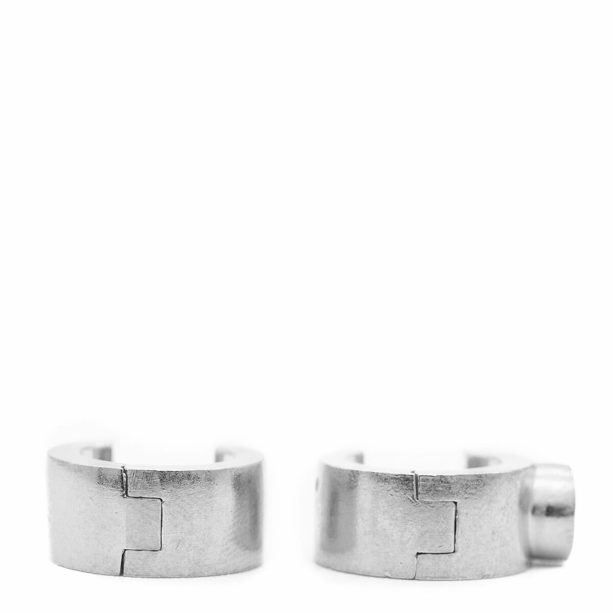 Maison Margiela Brushed Silver-Tone Stud Earring In Silver 1 Maison Margiela Brushed Silver-Tone Stud Earring In Silver